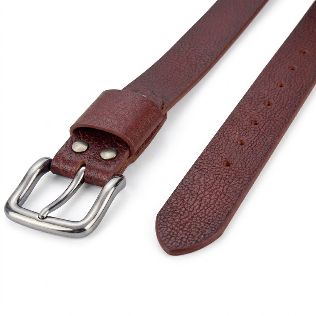Apex Milled Maroon Leather Belt