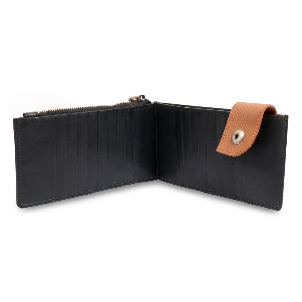 Vantage Tan Black Long Wallet