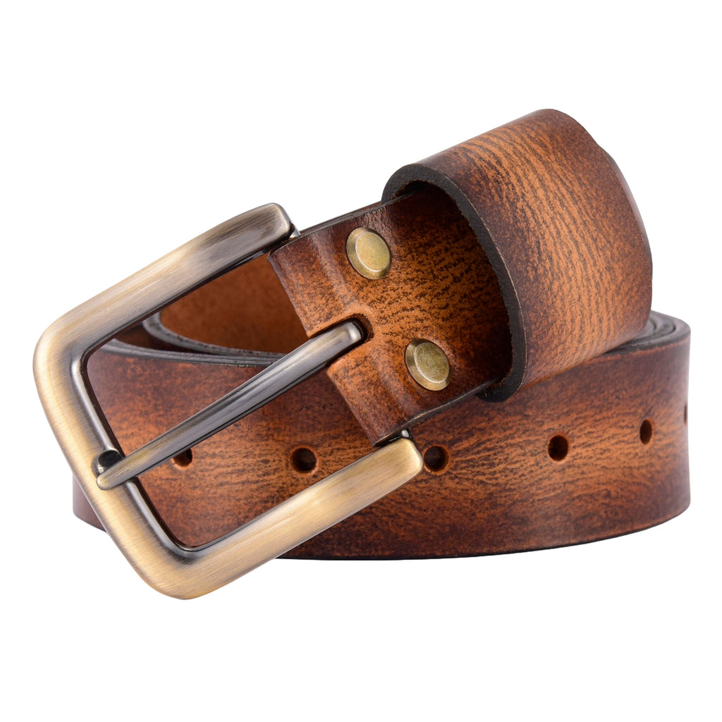 Apex Antique Beige Vintage Leather Belt