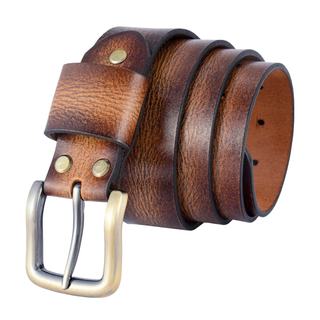 Apex Antique Beige Vintage Leather Belt