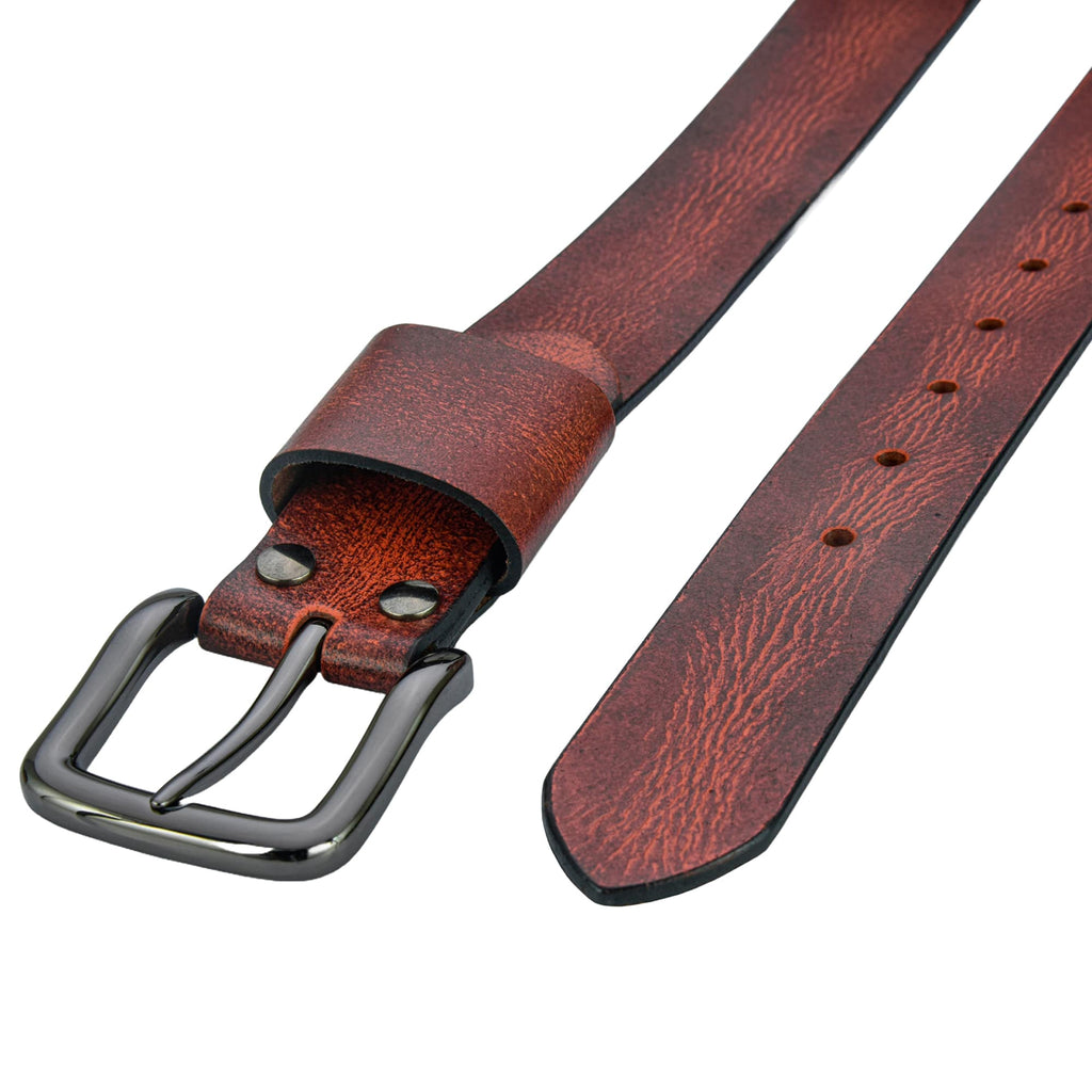 Apex Antique Maroon Leather Belt