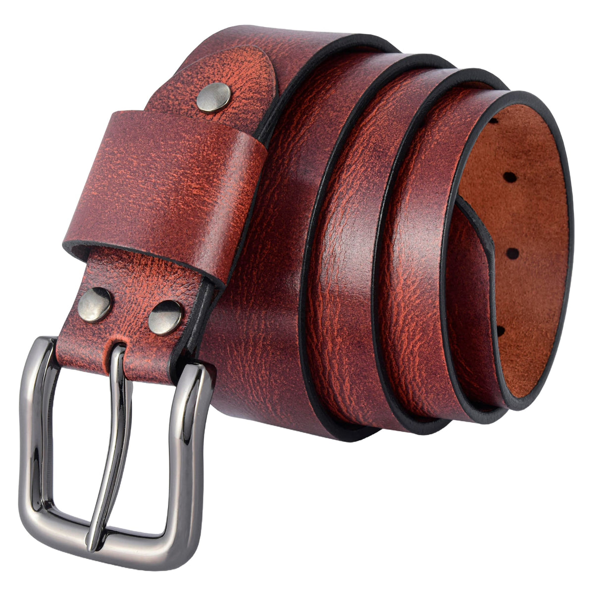 Apex Antique Maroon Leather Belt