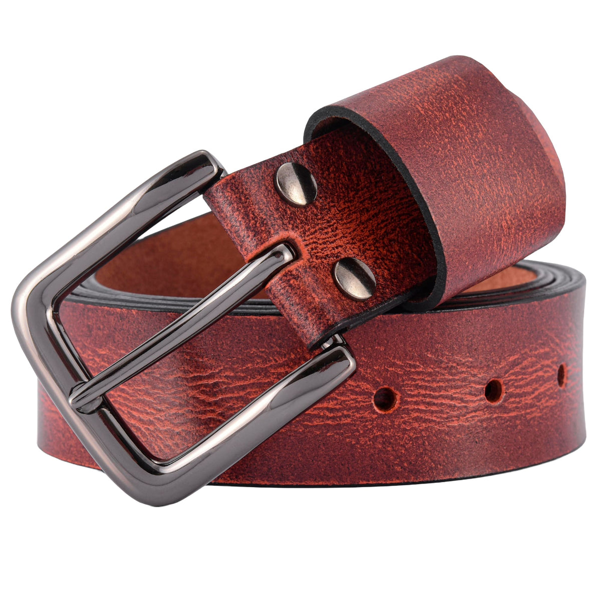 Apex Antique Maroon Leather Belt