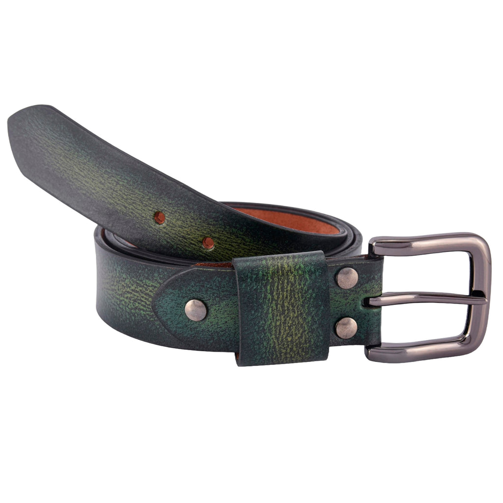 Apex Forest Green Leather Belt