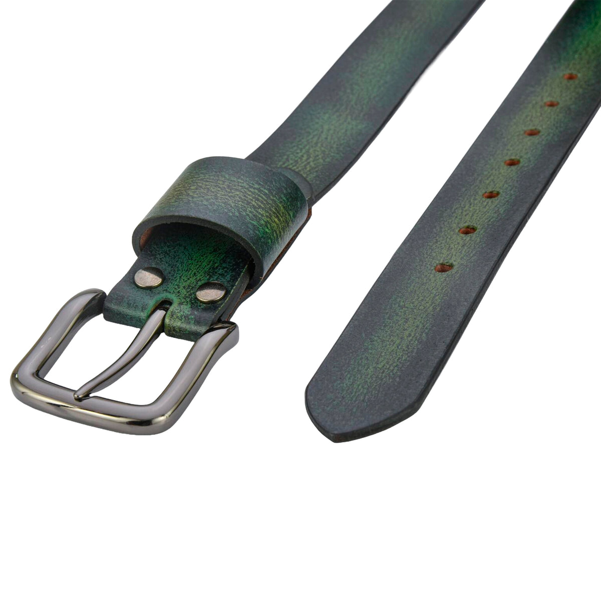 Apex Forest Green Leather Belt