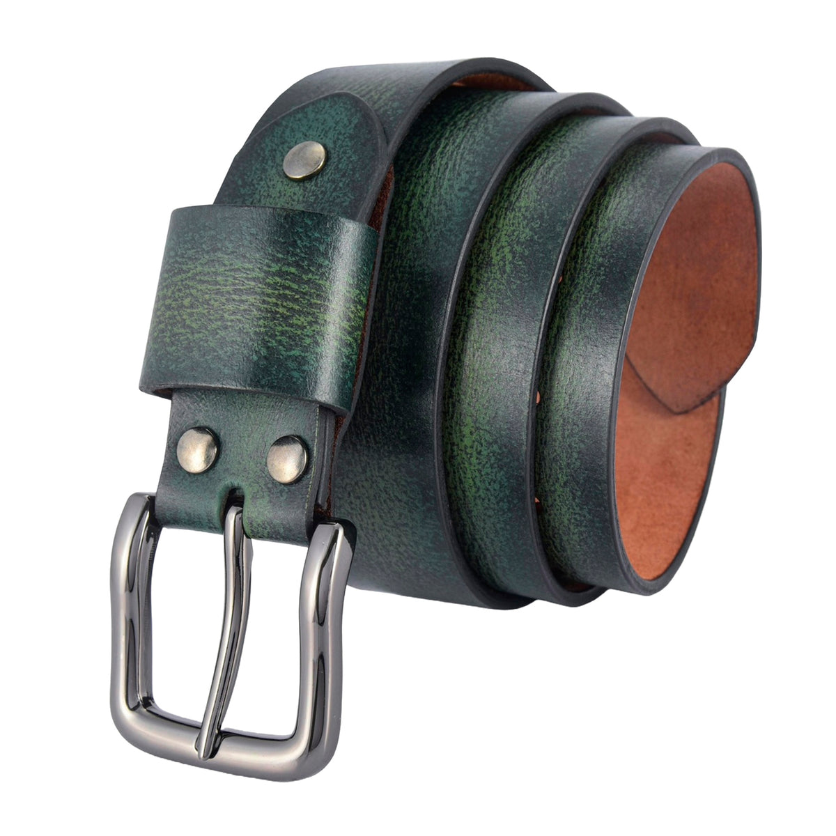 Apex Forest Green Leather Belt