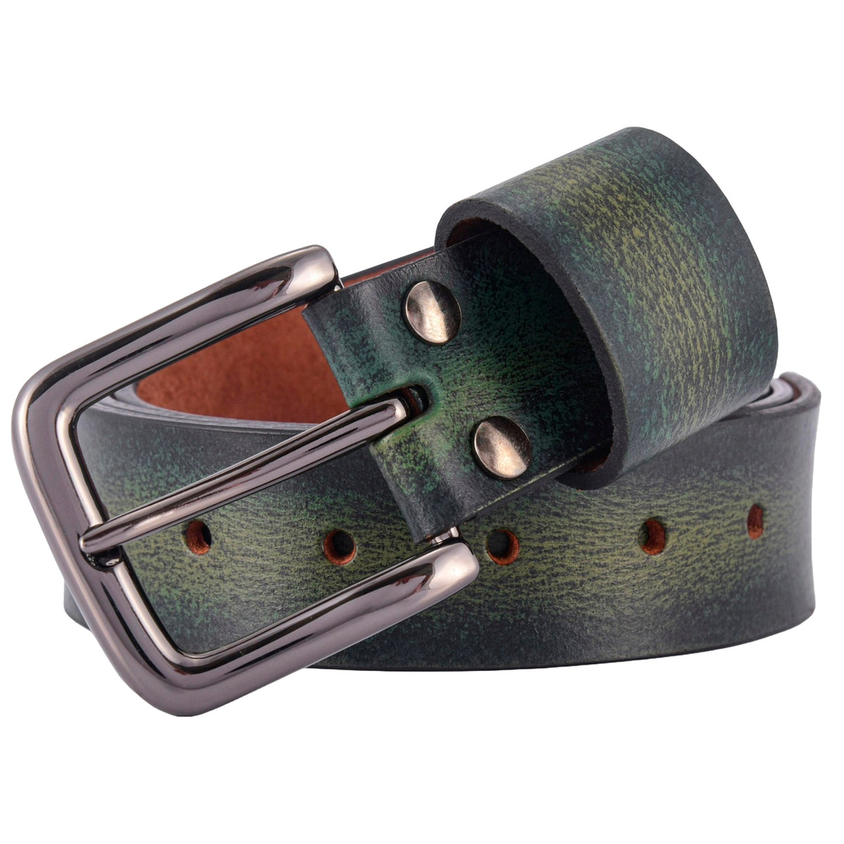 Apex Forest Green Leather Belt