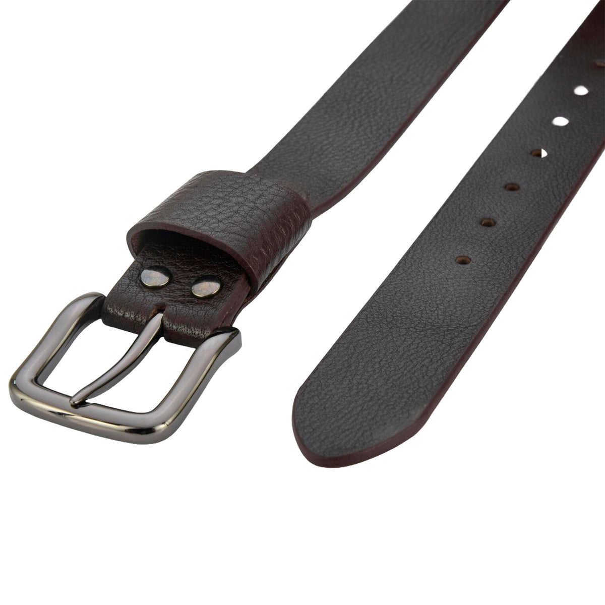 Apex Milled Dark Choco Leather Belt