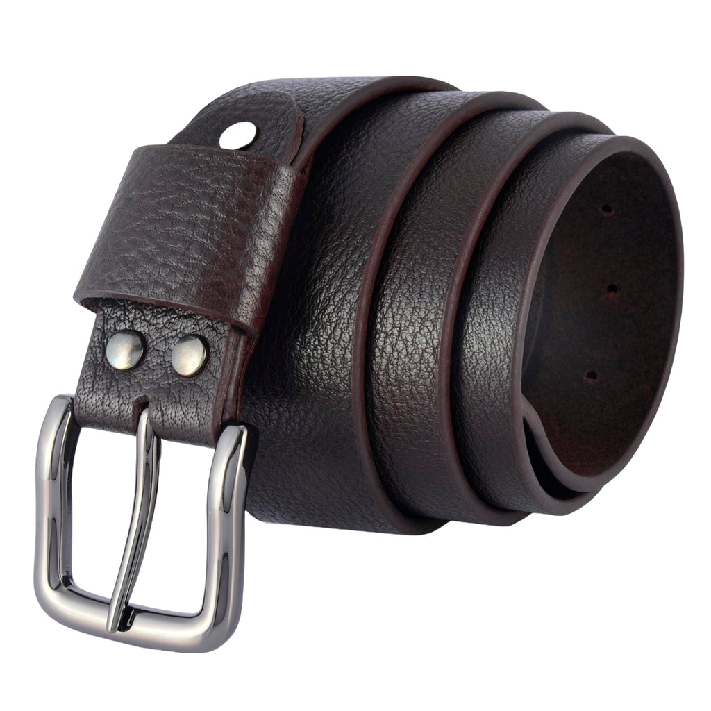 Apex Milled Dark Choco Leather Belt