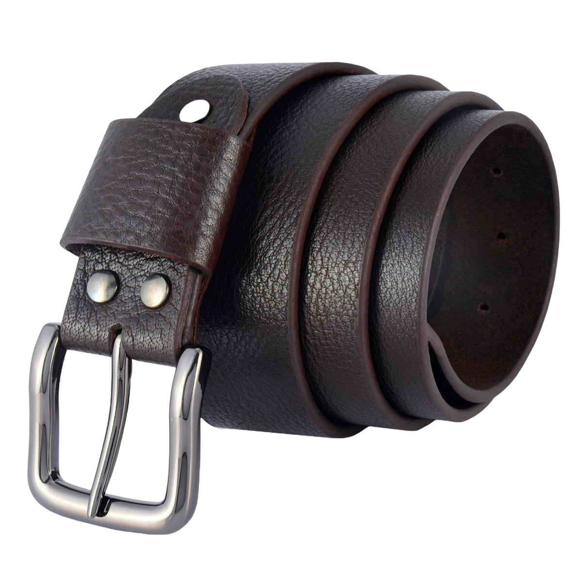 Apex Milled Dark Choco Leather Belt