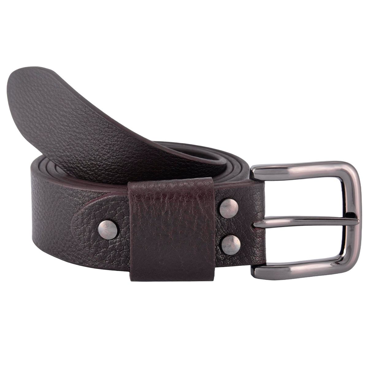 Apex Milled Dark Choco Leather Belt
