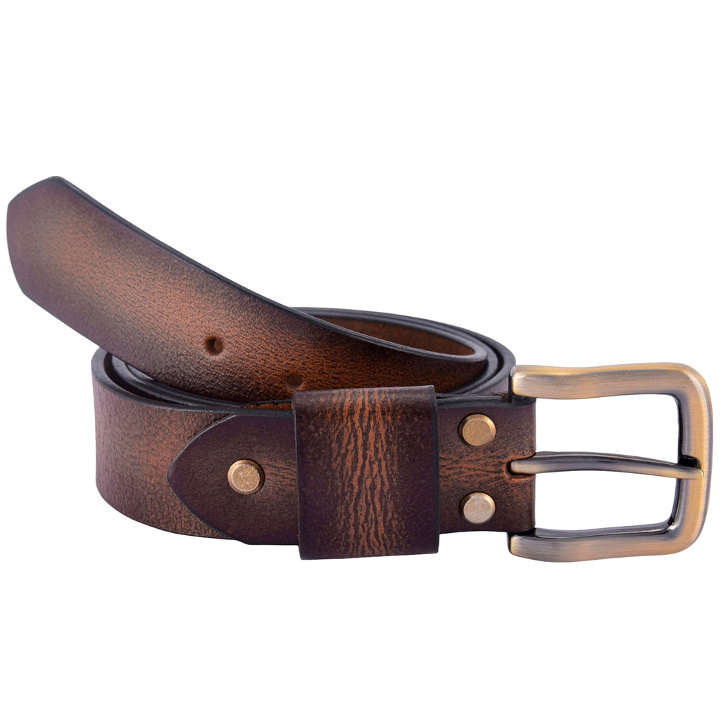 Apex Mocha Brown Pull-Up Leather Belt