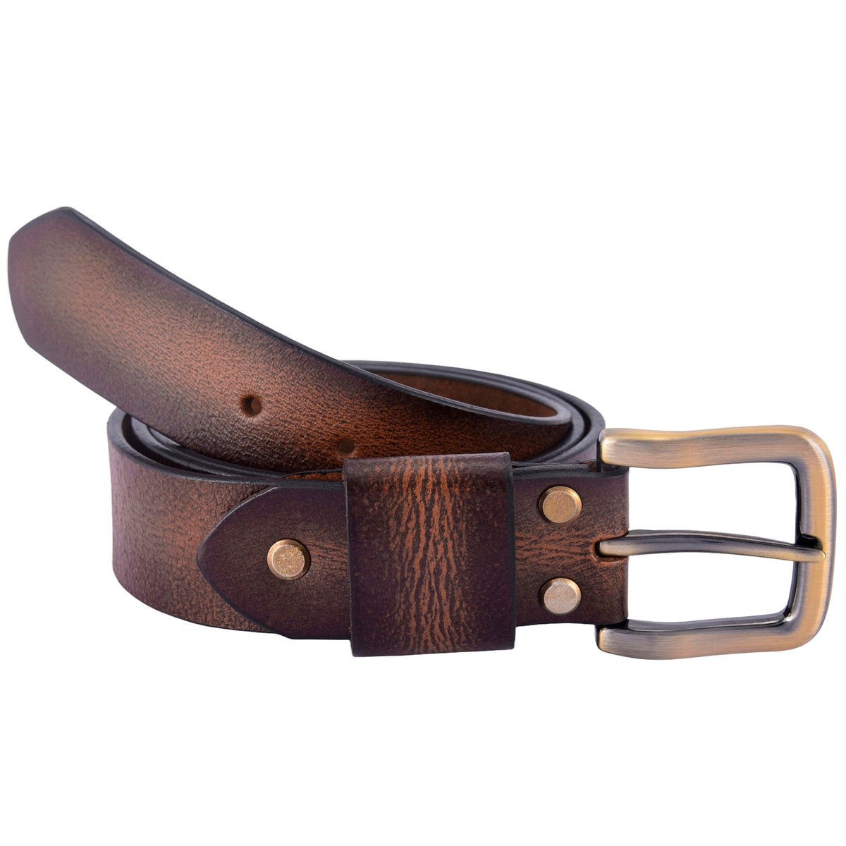 Apex Mocha Brown Pull-Up Leather Belt