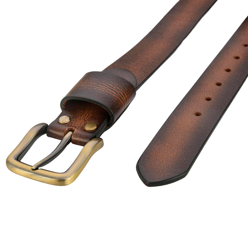 Apex Mocha Brown Pull-Up Leather Belt