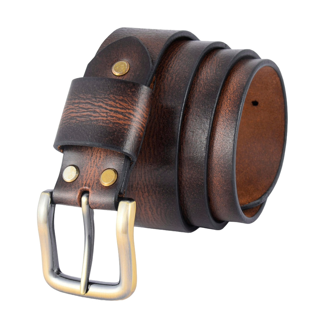 Apex Mocha Brown Pull-Up Leather Belt