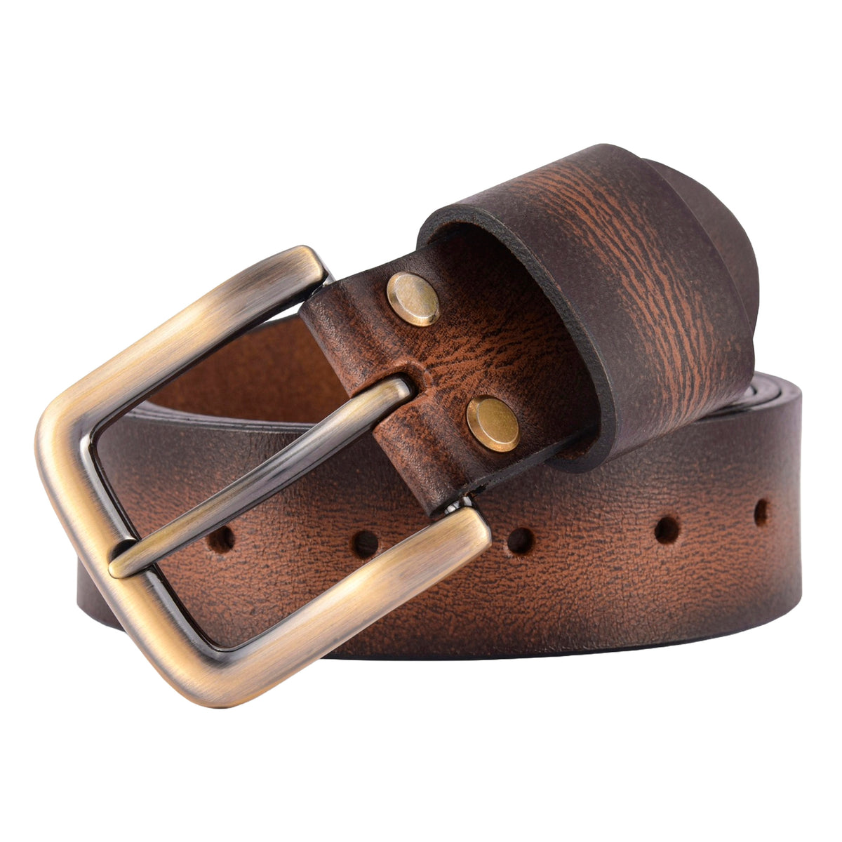 Apex Mocha Brown Pull-Up Leather Belt