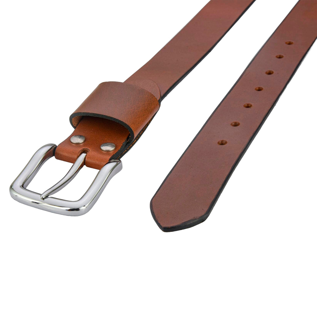 Apex Mustard Brown Pull-Up Leather Belt