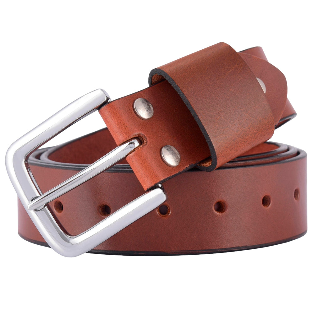 Apex Mustard Brown Pull-Up Leather Belt
