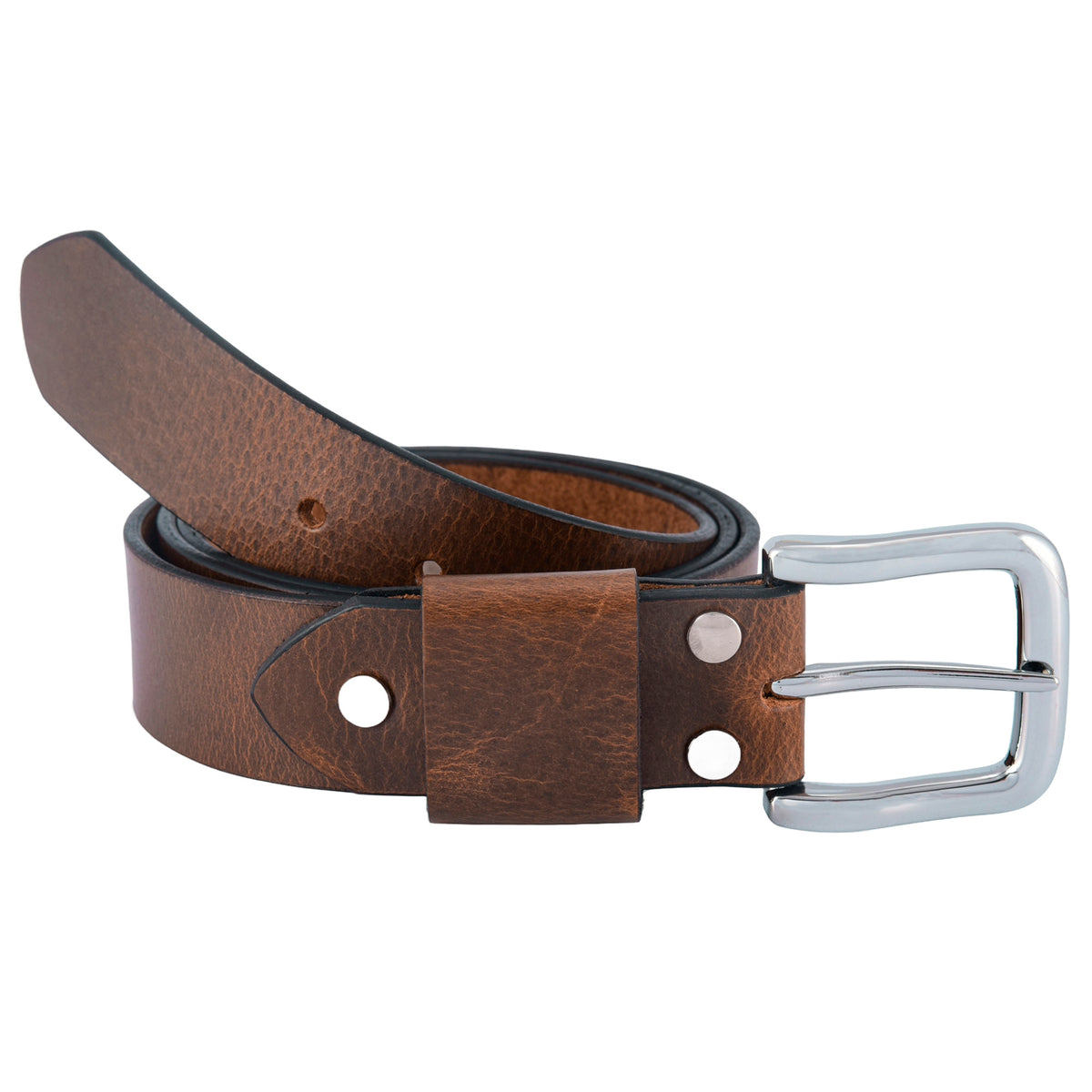 Apex Olive Brown Pull-Up Leather Belt