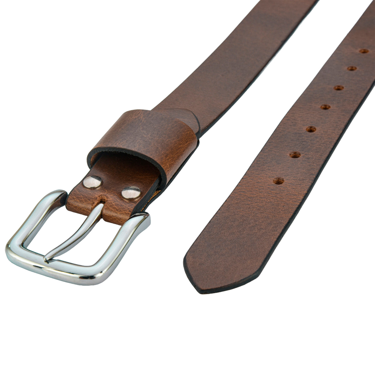 Apex Olive Brown Pull-Up Leather Belt