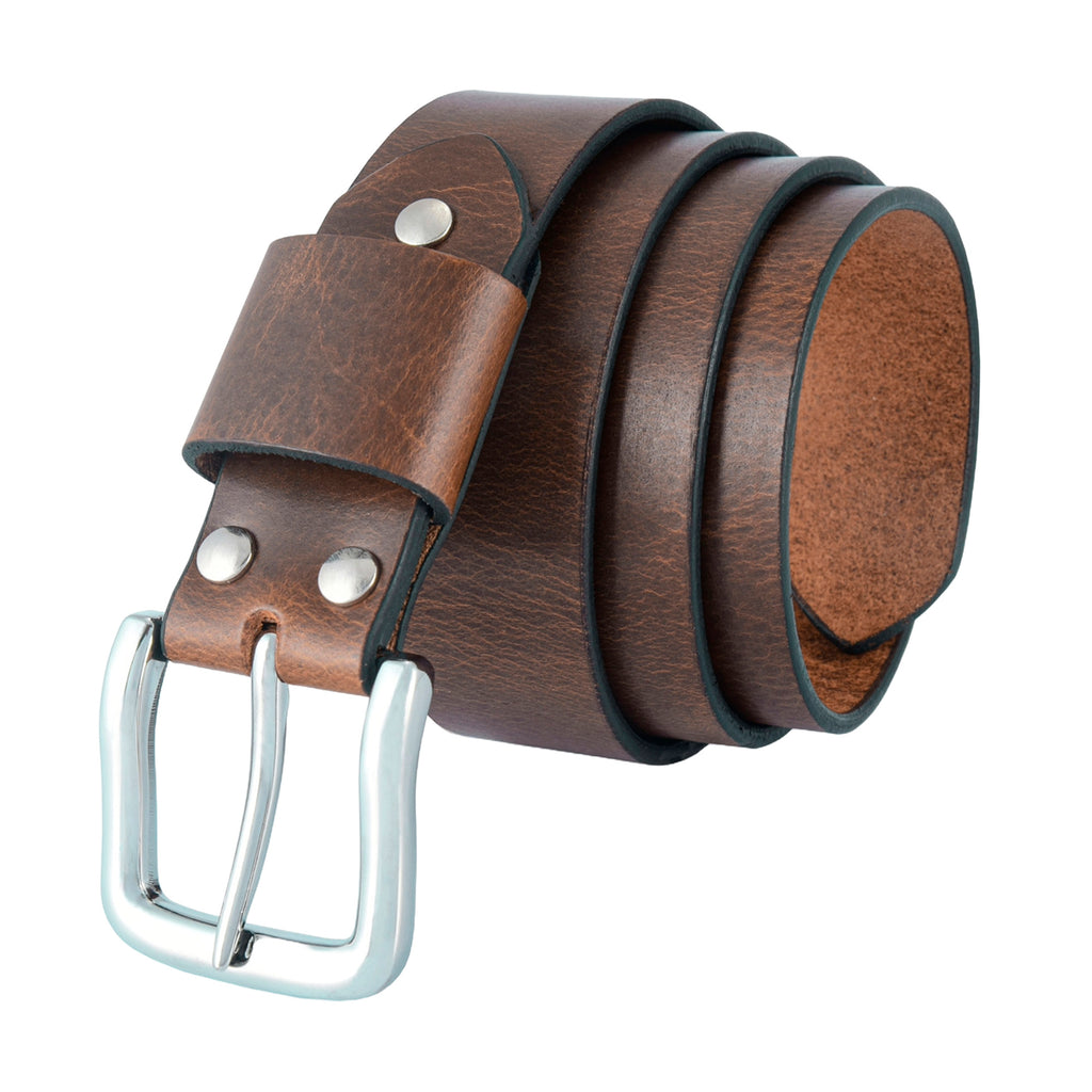 Apex Olive Brown Pull-Up Leather Belt