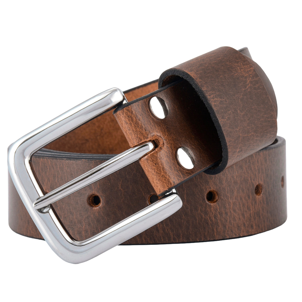 Apex Olive Brown Pull-Up Leather Belt