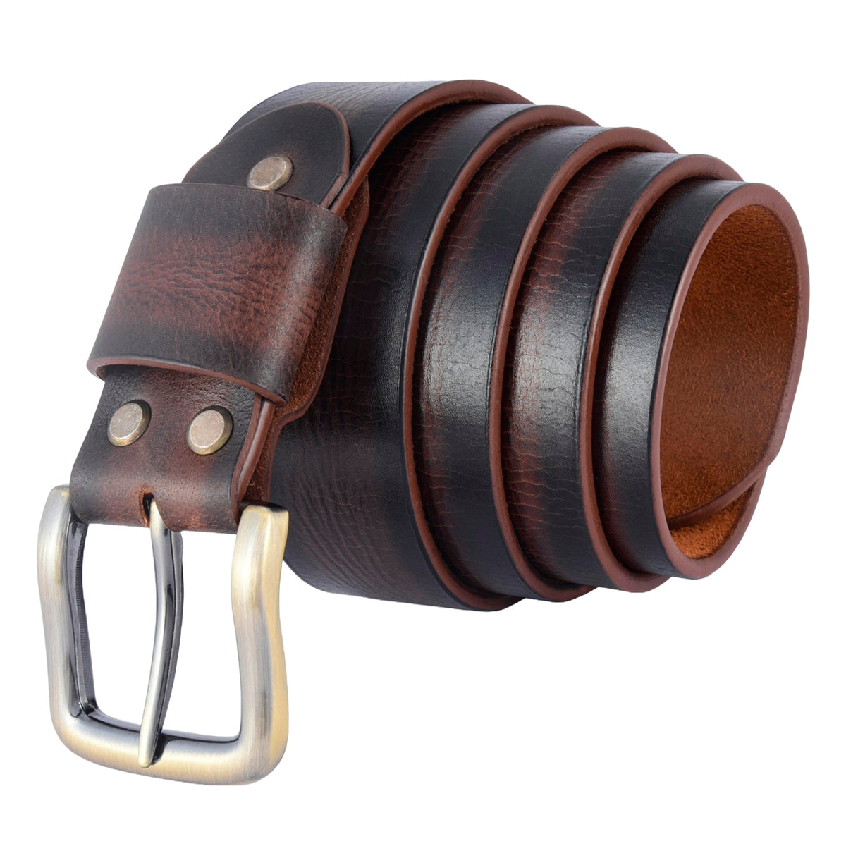 Apex Sun Antique Wood Brown Leather Belt