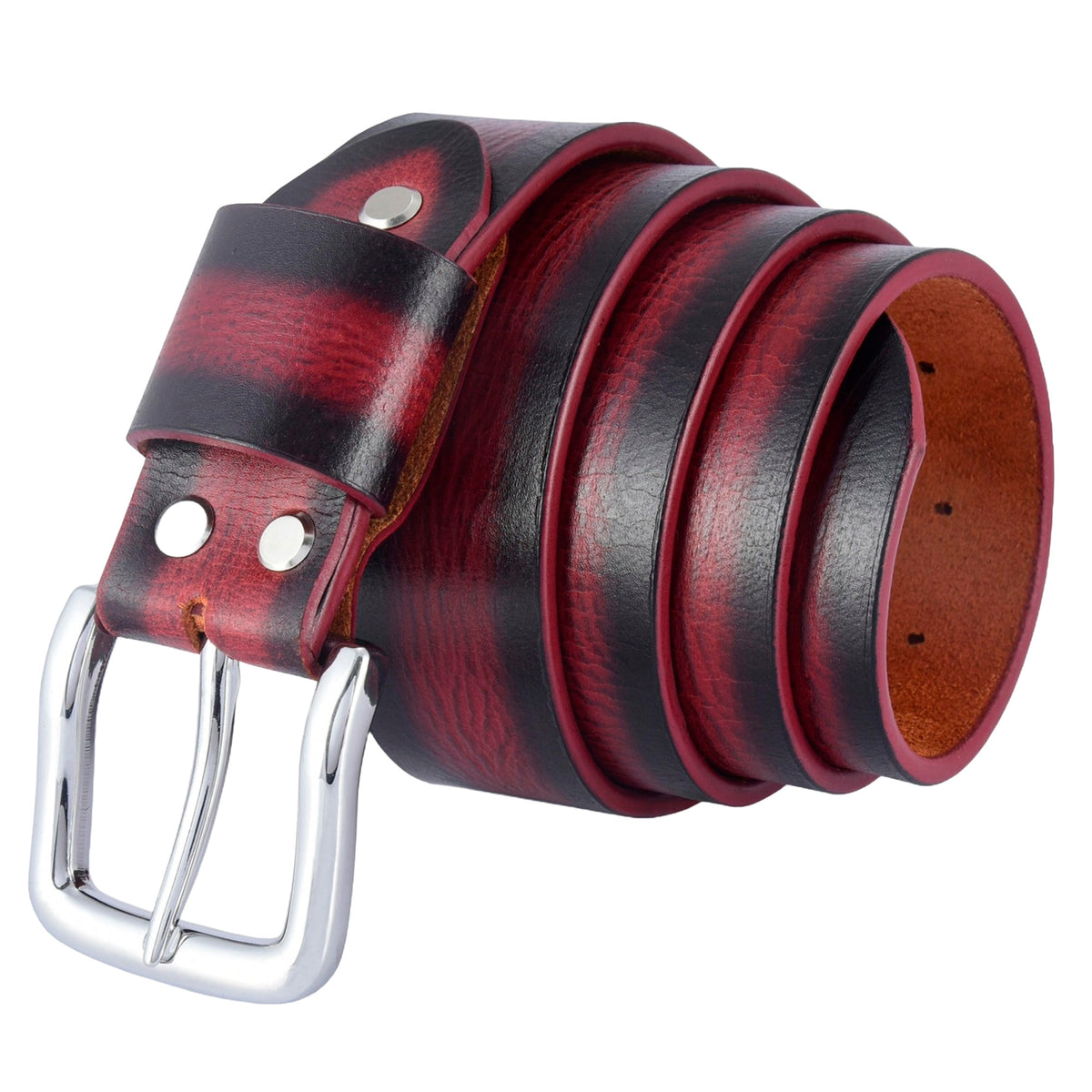 Apex Sun Maroon Leather Belt
