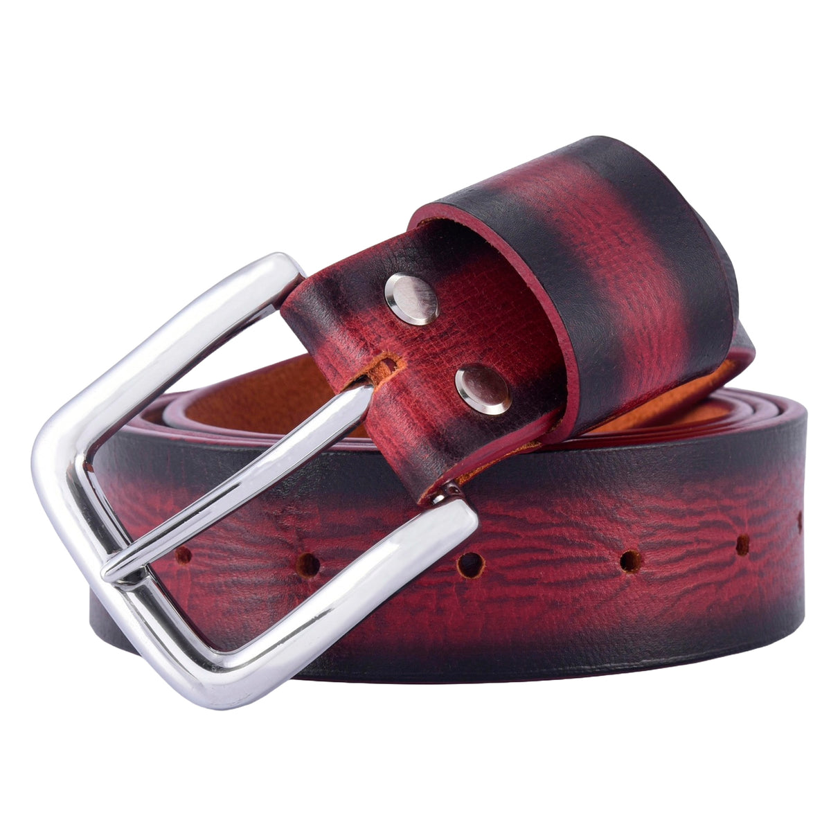 Apex Sun Maroon Leather Belt