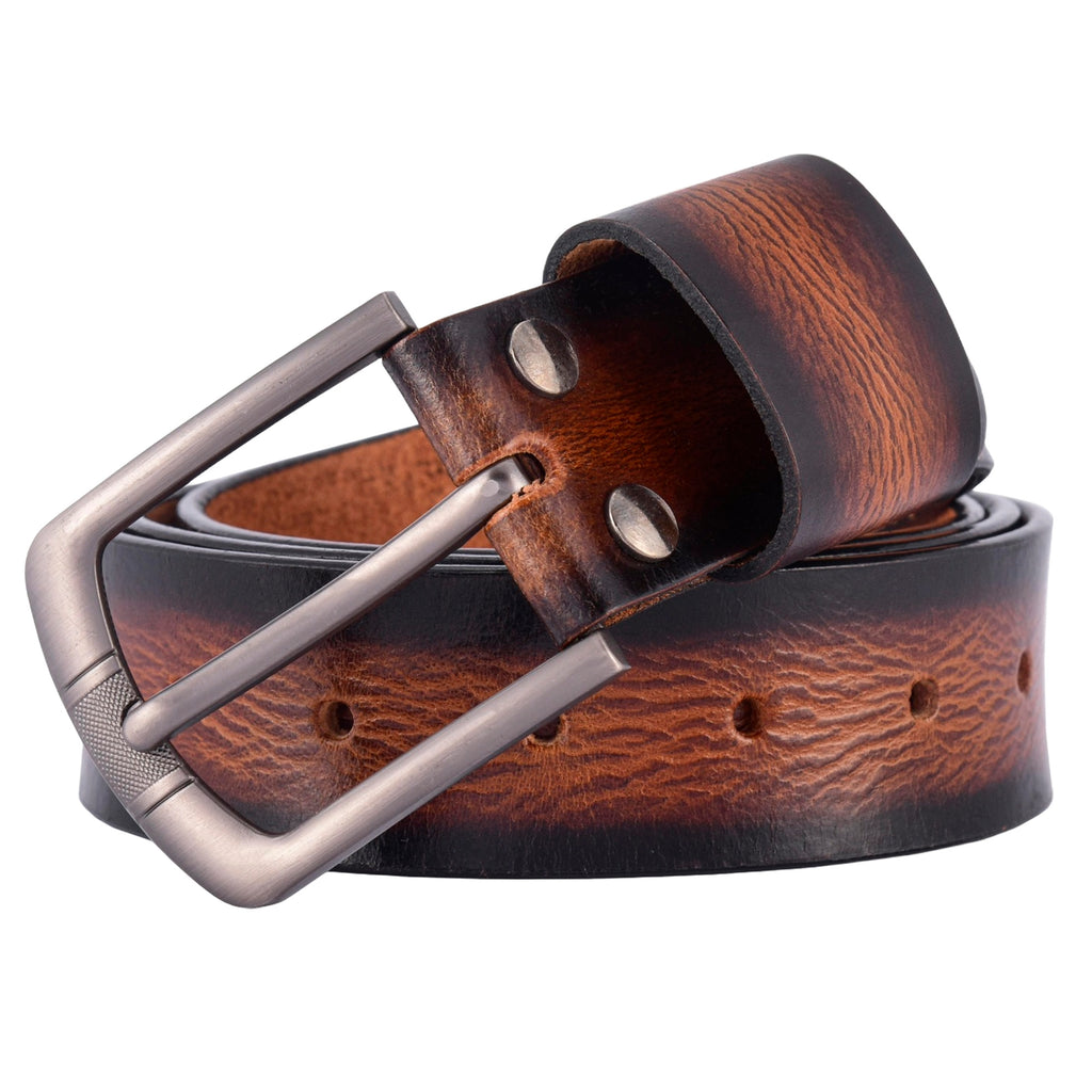 Apex Sun-Wood Brown Leather Belt