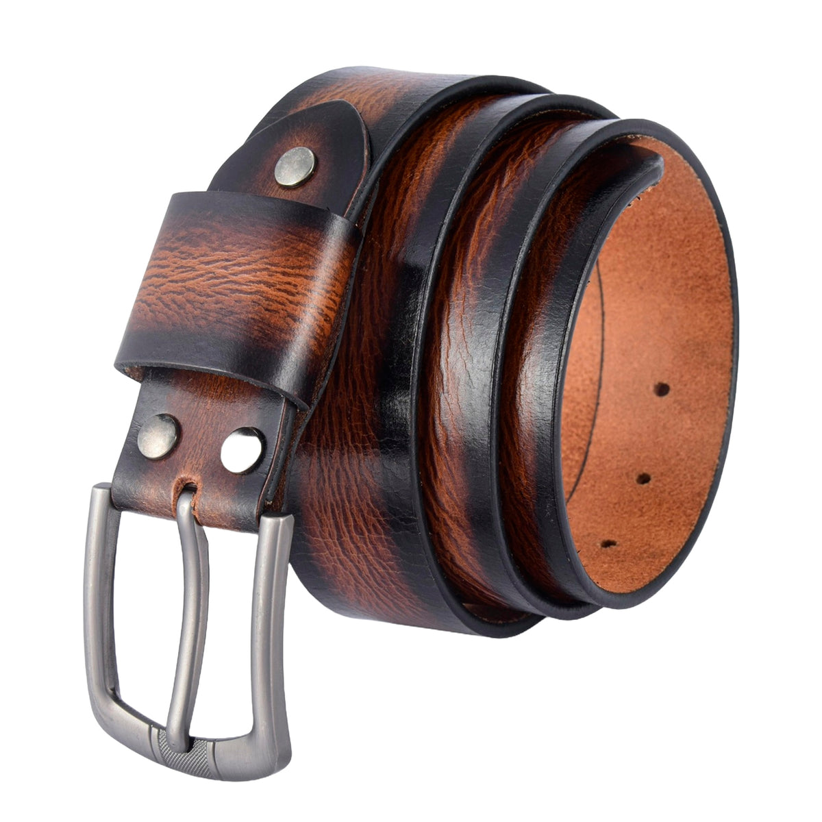 Apex Sun-Wood Brown Leather Belt