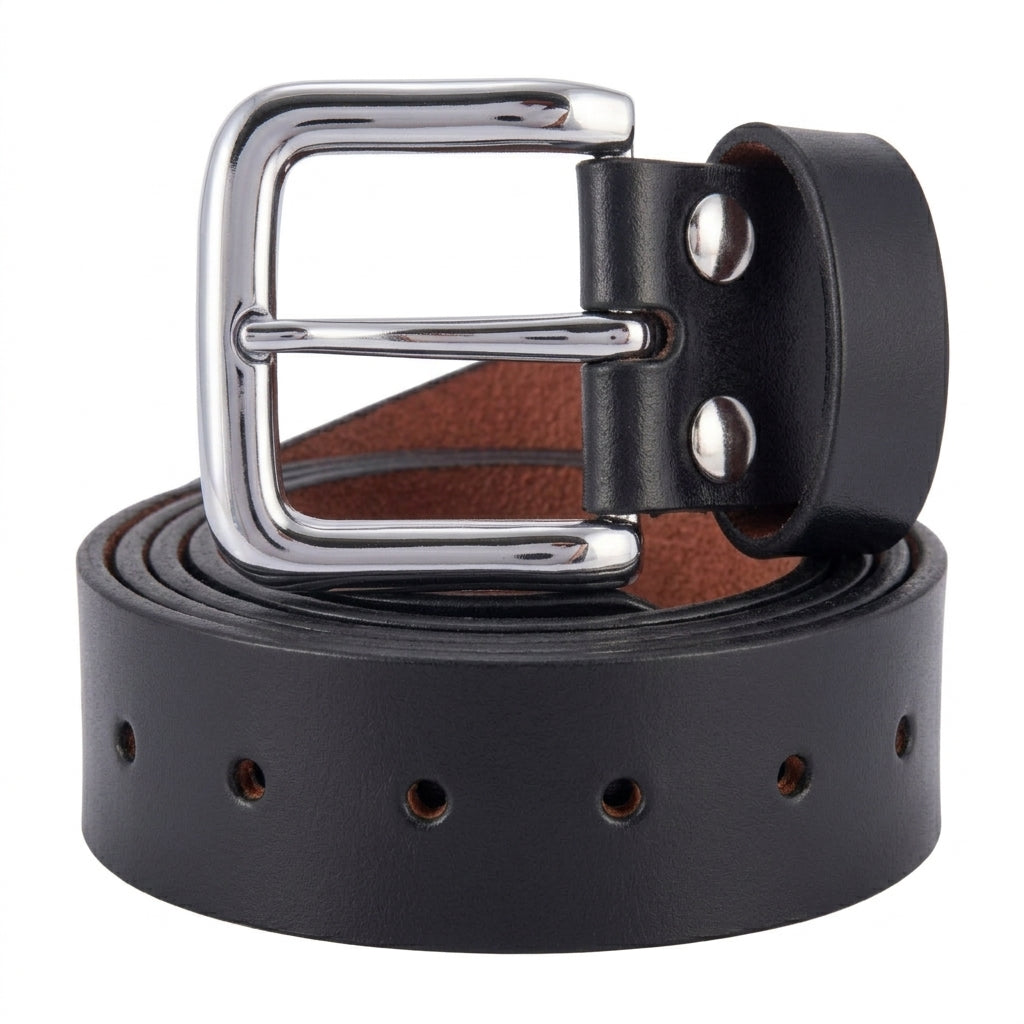 Apex Midnight Black Leather Belt