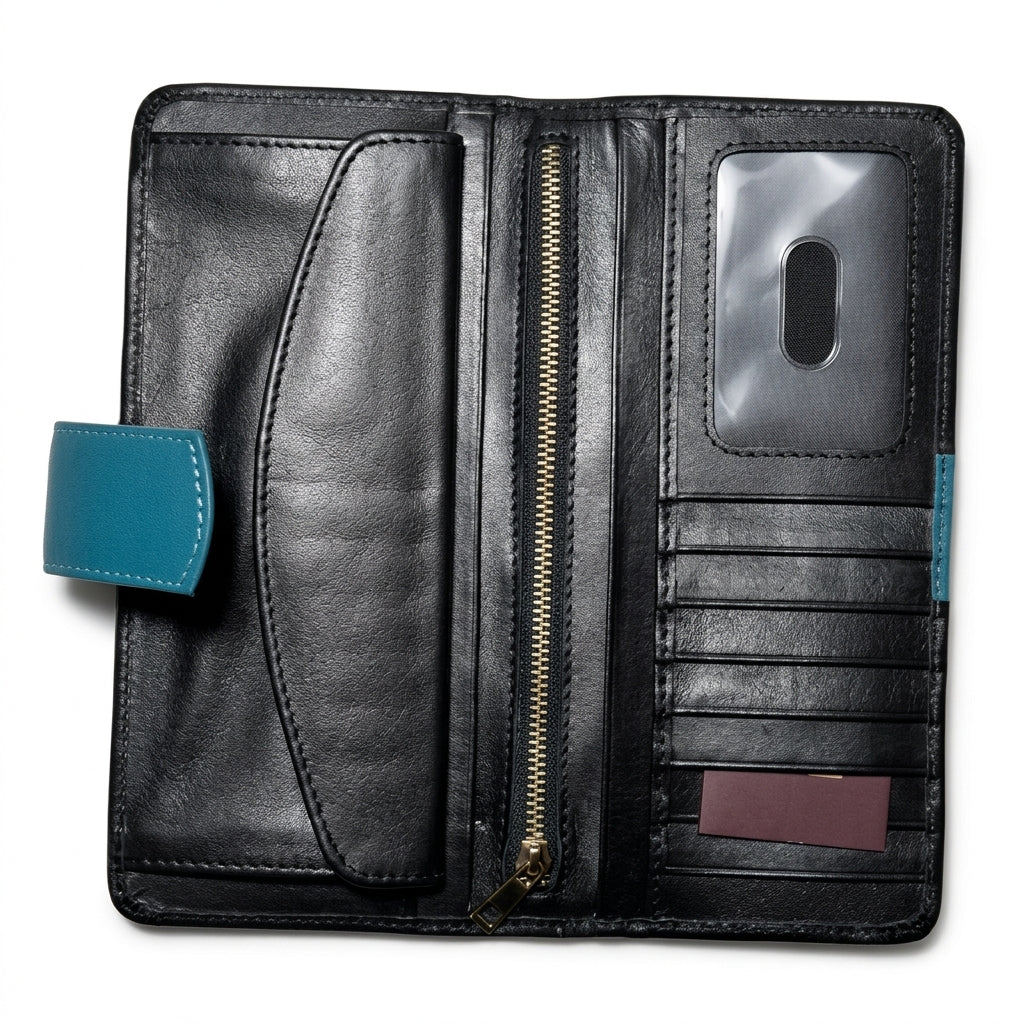 Onyx Teal Long Wallet