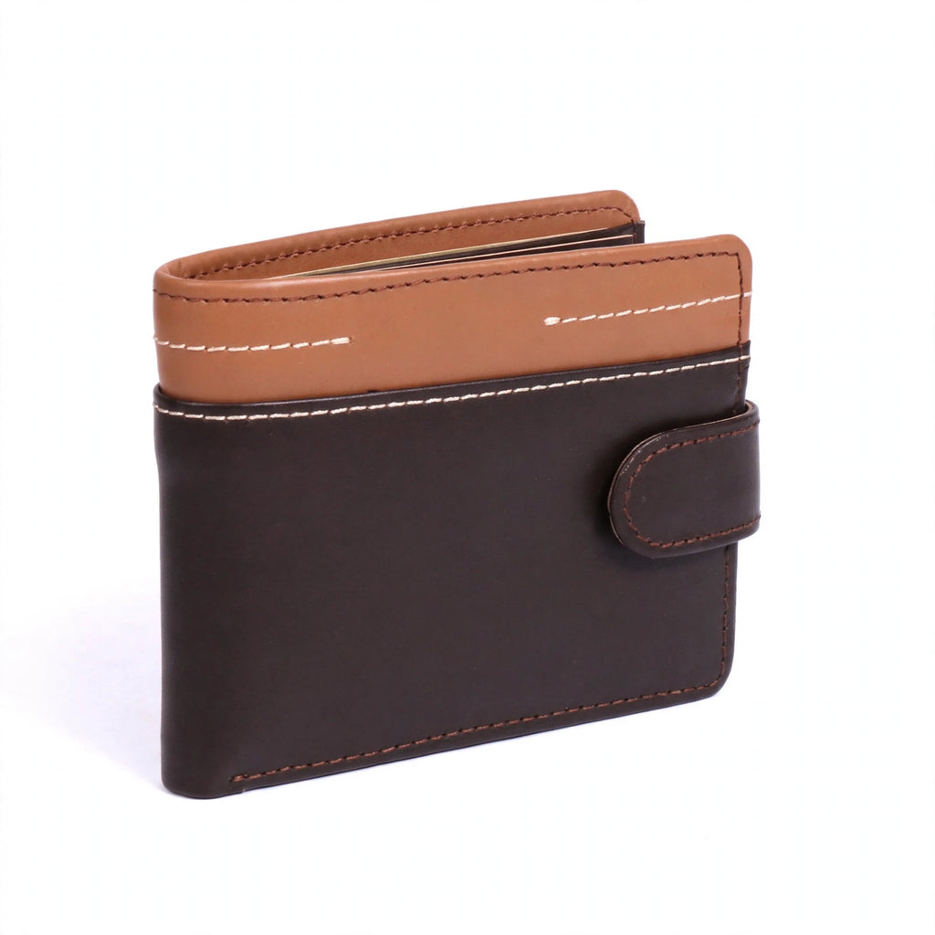 Haven Dark Brown & Tan Tab Bifold