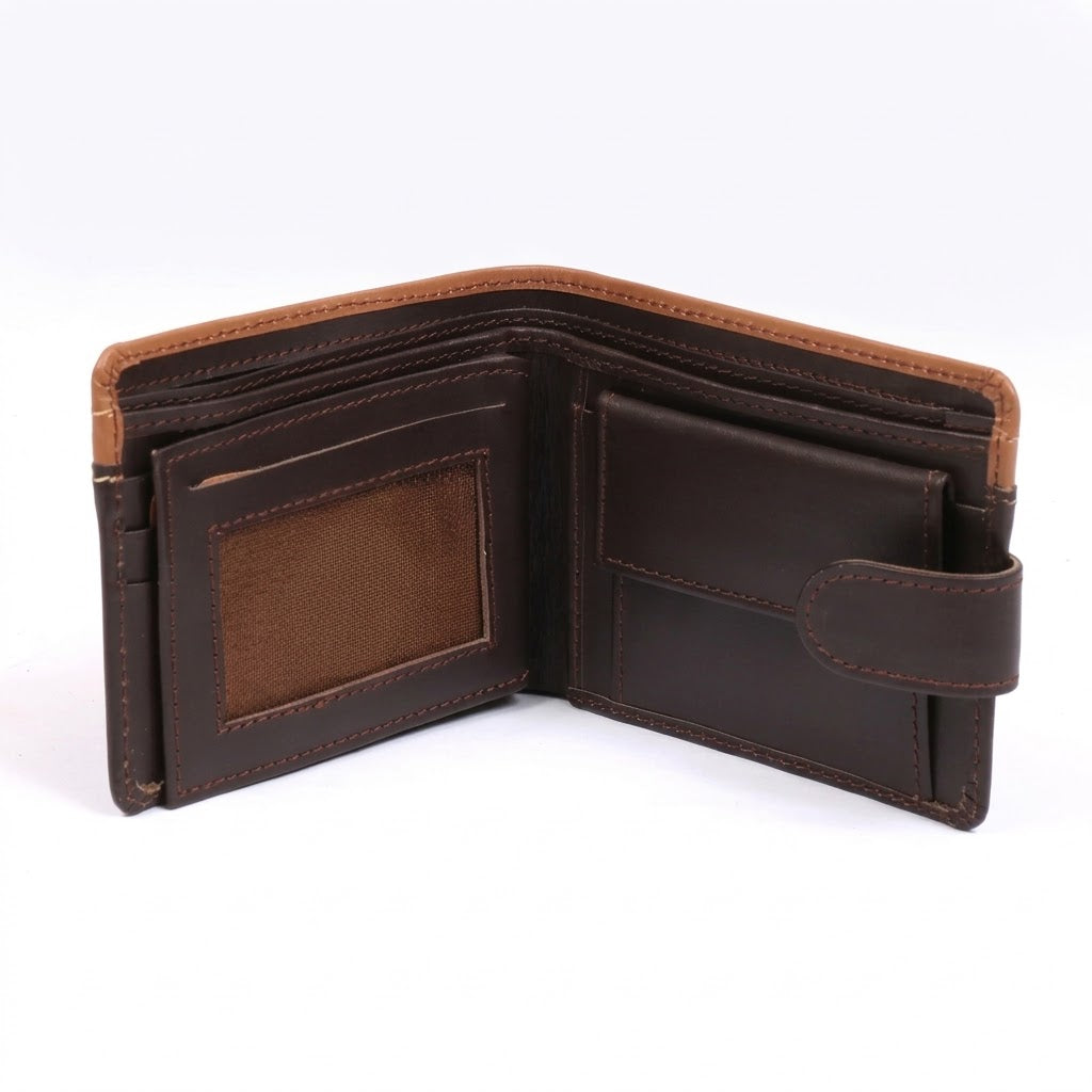 Haven Dark Brown & Tan Tab Bifold