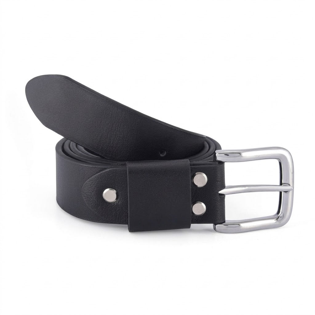 Apex Midnight Black Leather Belt