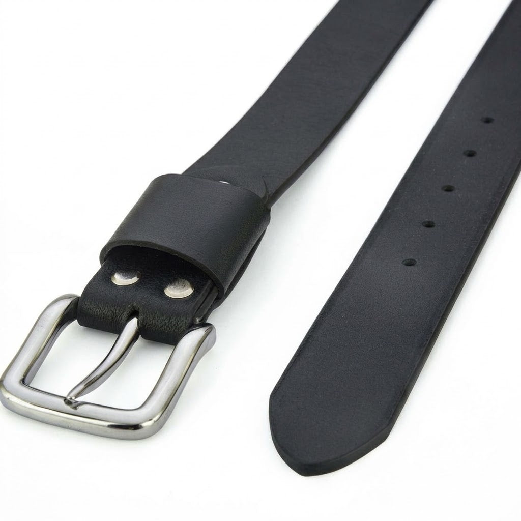Apex Midnight Black Leather Belt