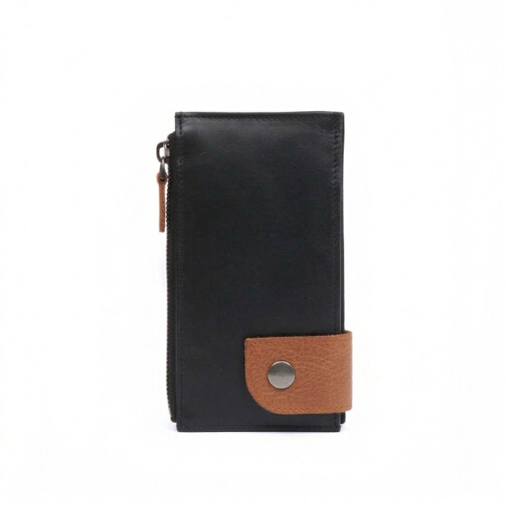 Vantage Tan Black Long Wallet